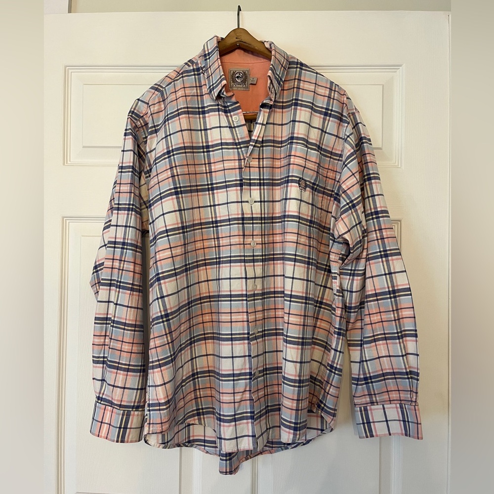 Cinch Men's Plaid Button-Down Shirt in Pink and Blue